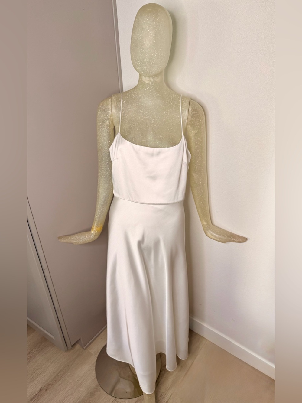 NWT Sachin + Babi Ivory Satin Midi Maxi Slip Dress Bridal Shower. Size 12